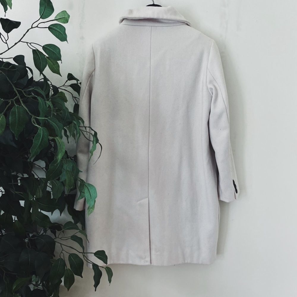 Simons Ivory Wool Oversized long peacoat Trench Jacket coat - Picture 3 of 4